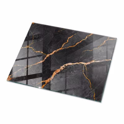 Dessus de table en verre trempé Wallfluent 80×60 cm Motif marbré avec veines