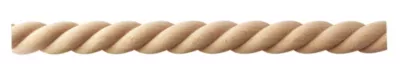 Échantillon de moulure torsade brut décorative – L20 x 2,6 cm – Bois de hêtre massif – Style Parisien – A peindre