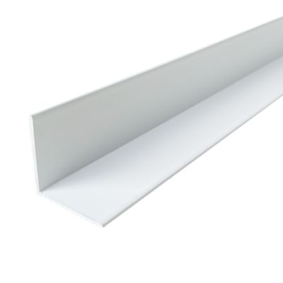 Cornière en alu 25mm x25mm x1.3mm, lg 1950mm (Laqué blanc)