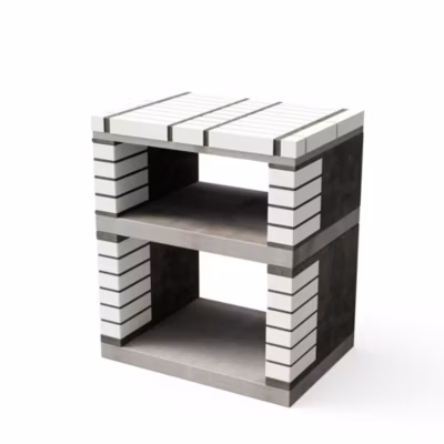 MOVELAR – Tréteau latéral du module Lima pour Barbecue en Béton Préfabriqué (Gris, blanc – 74 x 53 x 53 cm) – Usage Extérieur