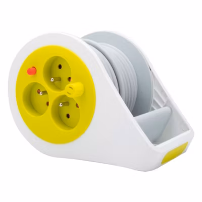 Mini enrouleur design 3 prises 2P+T – 7m – Vert – Zenitech