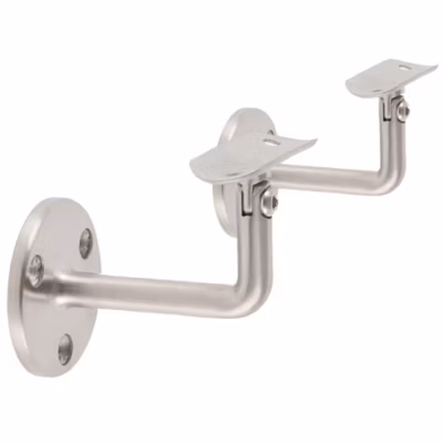 2 x Support mural orientable – Main courante diam. 42,4 mm – Platine 3 trous fraisés – Inox 316