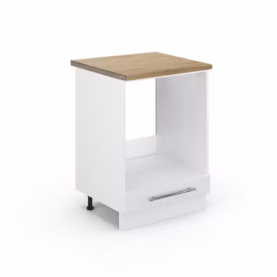 Vicco Meuble pour four Blanc Haute brillance 60cm , PT Chêne