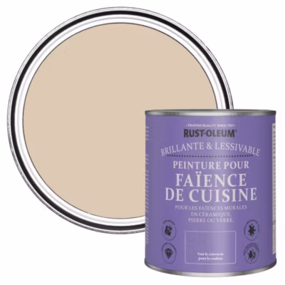 Peinture Beige pour Faïence de Cuisine, Brillant – RUST-OLEUM – Argile Chaude 750ml