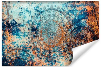 Vlieseline Papier Peint Photo MANDALA Coloré Abstraction Pour Salon 90cm x 60cm