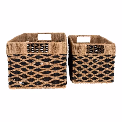 Paniers Salar – Ensemble de 2 Paniers en Jonc de Mer Noir et Naturel