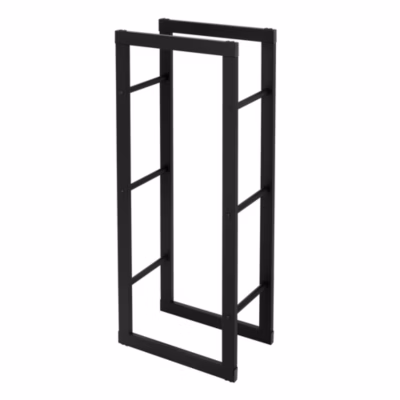 Étagère bois de chauffage 40x100x25 cm porte-bûches bois de cheminée acier noir