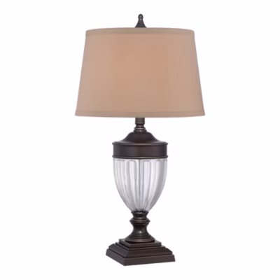 Elstead Dennison – Lampe de table à 1 lumière, bronze palladien, E27