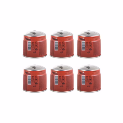 Pack de 6 Cartouches de gaz 190g Perçable Butane Propane Avec Sécurité stop-gaz ALPENTECH