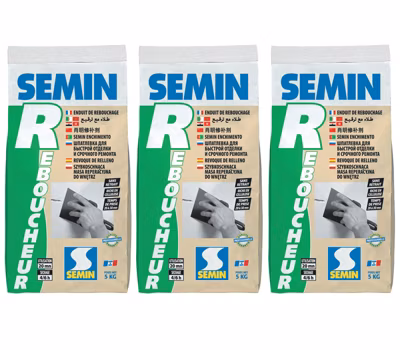 Enduit de Rebouchage Semin R – Intérieur – Poudre – Sac 5 kg (lot de 3)