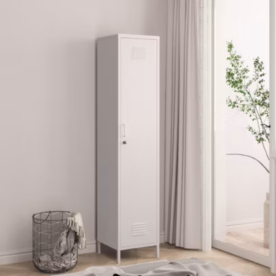 Armoire métallique Seinäjoki acier 180 x 38 x 38 cm blanc en.casa