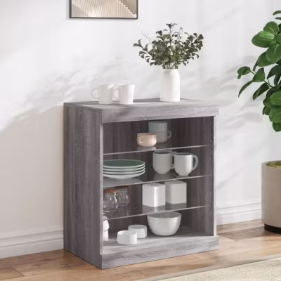 vidaXL Buffet avec Lumières LED, Armoire avec éclairage, Meuble de Rangement, Organisateur de Salon Salle de Séjour, 836698