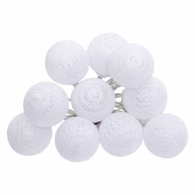 Guirlande led à pile Tara 10 boules lumineuses L165cm- Blanc- Atmosphera