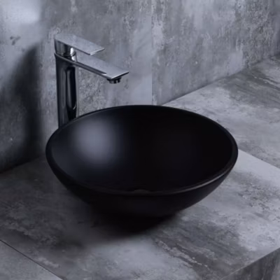 Lavabo à poser BOL cristal 38x14x38 cm noir