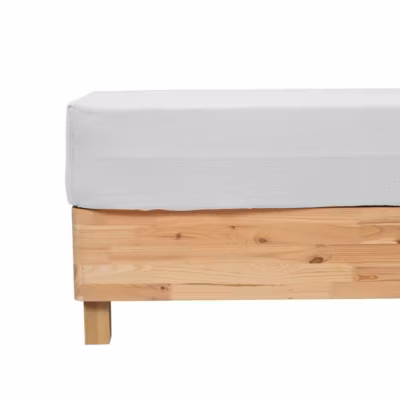 Drap housse Flora gaze de coton blanc 160x200cm – Atmosphera