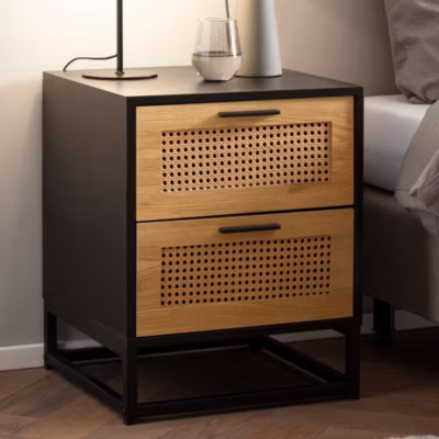 Table de Chevet Bois Massif 45x45x56 cm Table de Nuit d&rsquo;appoint Haute FineBuy