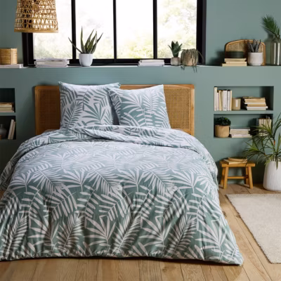 Parure de lit 2 personnes tropical en polycoton 200x200cm