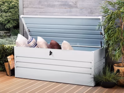 Coffre de rangement CEBROSA 165 cm 70 cm Gris clair