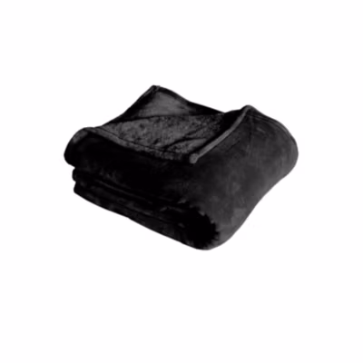 Couverture unie en molleton (180×220 cm – Noir)
