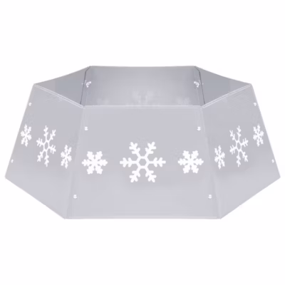 VIDAXL – Jupe de sapin de Noel – 68 cm diametre – 25 cm hauteur – argente blanc