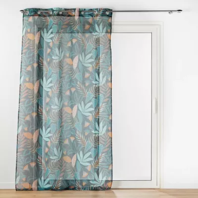 Voilage grande hauteur 140 x 280 cm voile sablé imprimé Tilda Vert