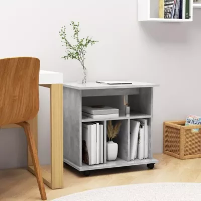 vidaXL Armoire à roulettes Gris béton 60x45x60 cm Aggloméré