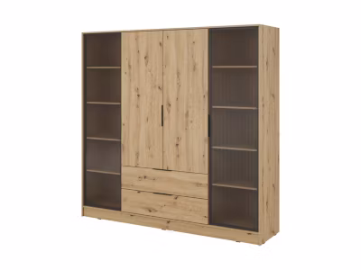 Armoire, chêne artisanal, 206 x 200 x 51 cm