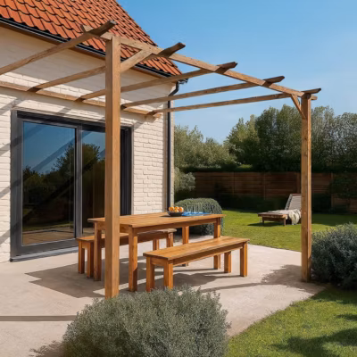 Pergola Clématite adossante – marron