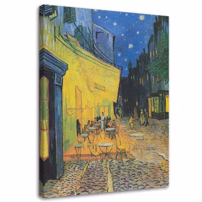 Tableau sur toile, REPRODUCTION Terrasse de café la nuit Van Gogh 40×60 cm