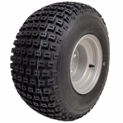 Pneu tout-terrain à crampons 18×9,50-8 monté sur une jante en acier à 4 boulons avec un entraxe de 4 pouces, Wanda P322, 4 plis