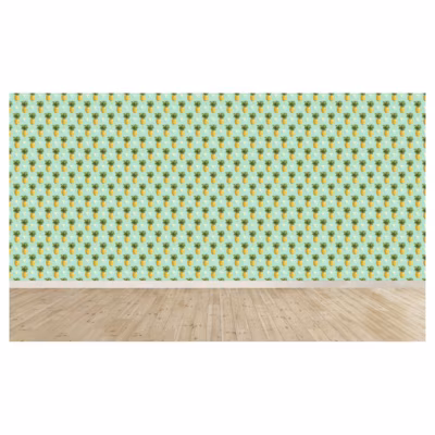 Papier peint intissé ANANAS CURACAO motifs 600 x 270 cm – Tapisserie murale panoramique XXL, Scenolia