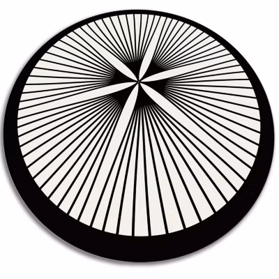 Tapis vinyle rond Tulup fi50 cm Imperméable lavable Lignes florales