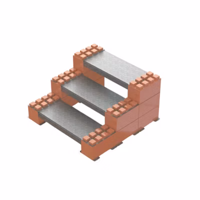 Marchepied de chantier aluminium – 3 marches – Hauteur max. de travail 2.49m – Largeur 0.90m – NM02003