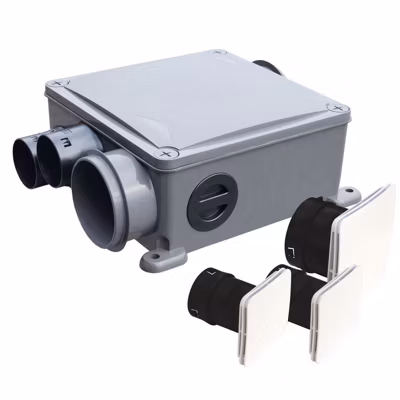 Kit VMC simple flux autoréglable plate et compact NATHER ALINEO 3 DESIGN + interrupteur