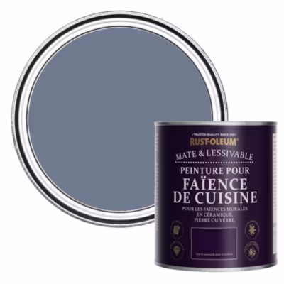 Peinture Bleue Résistante à l&rsquo;eau pour Faïence de Cuisine, Finition Mate – RUST-OLEUM – Hush 750ml