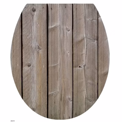 Sticker WC abattant bois brut 33x38cm – Déco toilettes trompe l&rsquo;oeil – Autocollant pour abattant WC décoratif