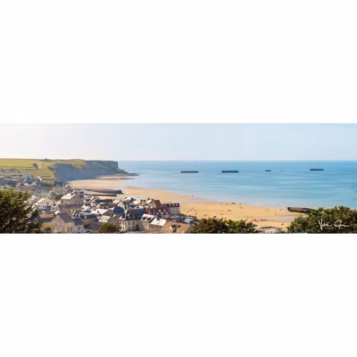 Tableau sur toile plage arromanche 30×97 cm Fabriqué en France