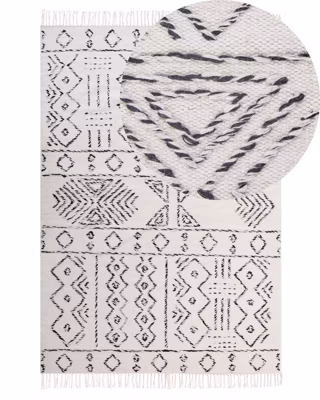 Tapis ALKENT Blanc 140 x 200 cm Laine