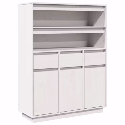 Buffet haut blanc 89x34x116,5 cm bois massif de pin vidaXL