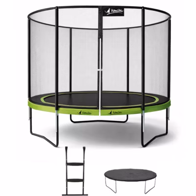Trampoline  300cm + filet de sécurité + échelle + kit ancrage  PUNCHI 300 Vert