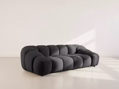 Ava – canapé 3 places en velours texturé – Lisa Design