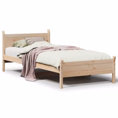 Lit simple, Lit adulte, Cadre de lit sans matelas 90×200 cm bois de pin massif