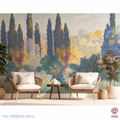 Papier peint Delacroix H. E, Les Cyprès à Cagnes – Intissé – 200 cm – 280 cm – MaCrédenceDéco