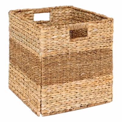 Panier Ninon roseau beige 38x38cm – Atmosphera