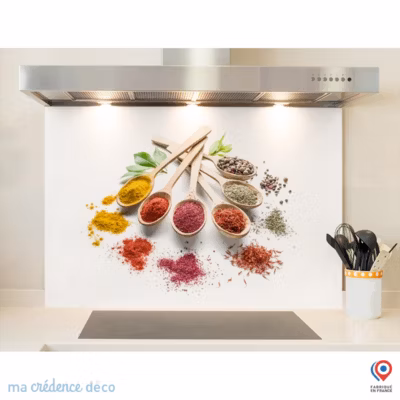 Crédence cuisine fond de hotte Martinique et église – Alu composite – L 60 cm x H 45 cm