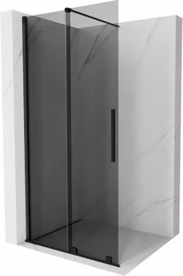 Mexen Velar paroi de douche coulissante Walk-in 110 x 200 cm, graphite 8 mm, noir – 871-110-000-43-70