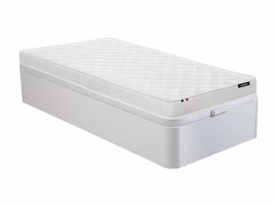 Ensemble 90 x 190 cm sommier coffre blanc + matelas mousse ép.15cm – ZEUS de YSMÉE