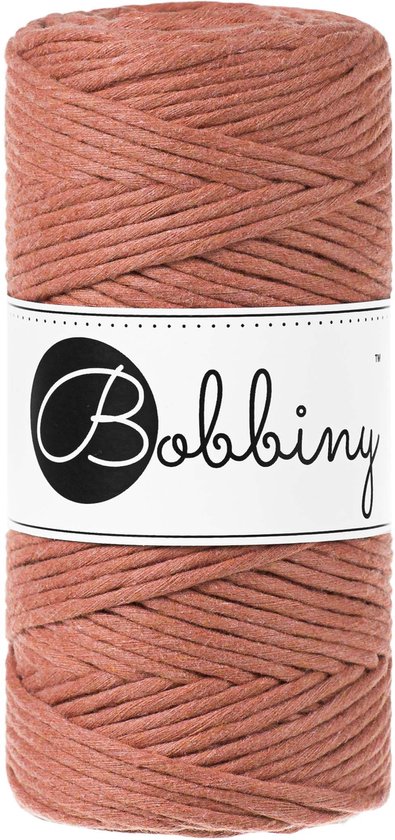 Bobbiny Macramé 3 mm Marron Terracotta, Rouge
