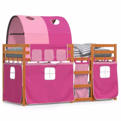 Cadre de lit, Lit superposé sans matelas rose 80×200 cm bois de pin massif