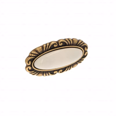 Boutons pour meubles en zamac et Porcelaine Entraxe 32 Florence antique